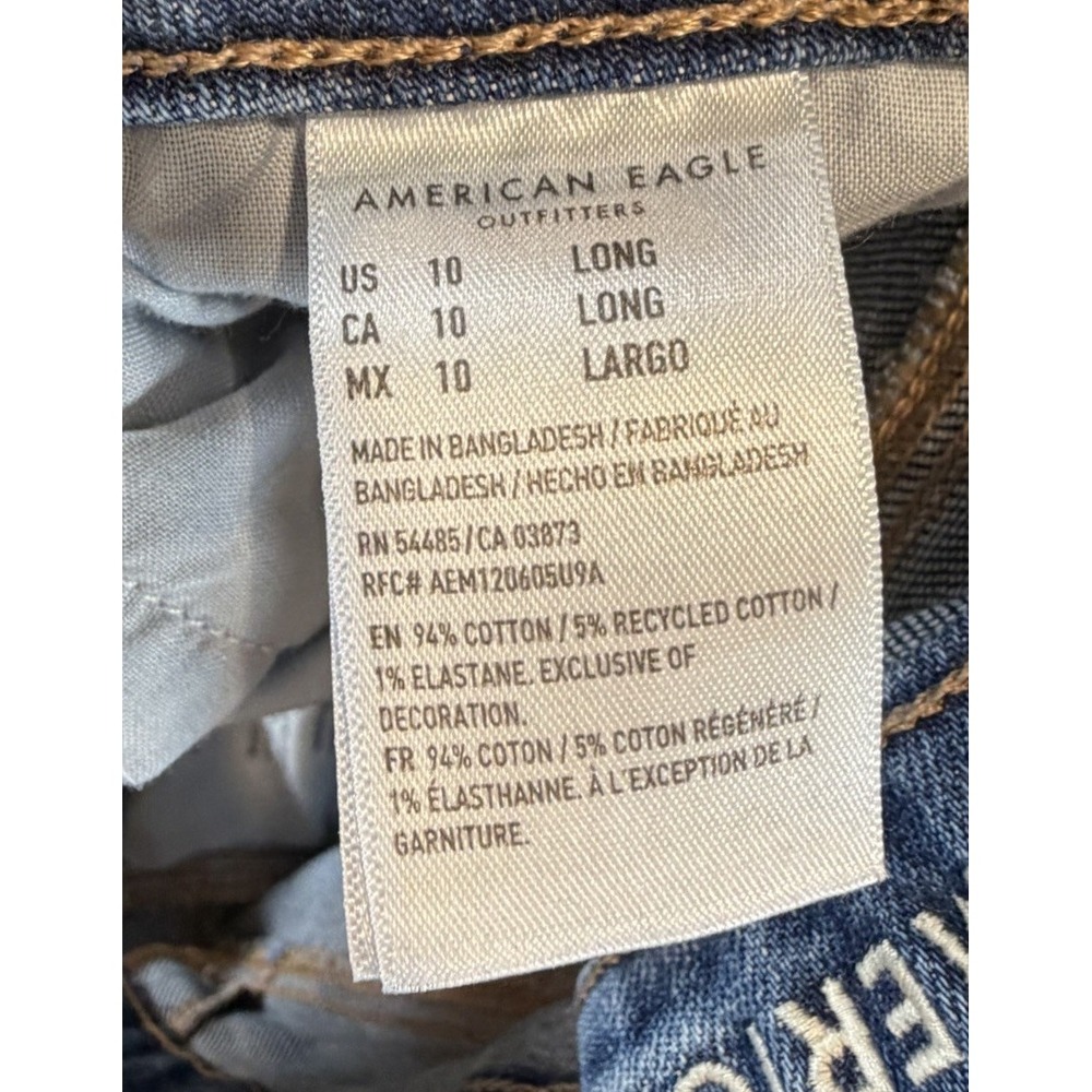 American Eagle Jeans Womens 10 Regular Strigid Curvy Mom Jean Stretch Denim Blue - Picture 2 of 7